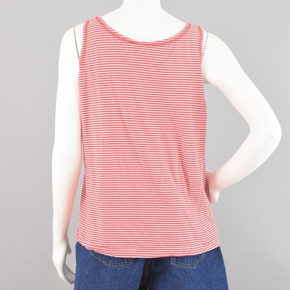 Vintage Basic Editions Red & White Striped Tank T… - image 8
